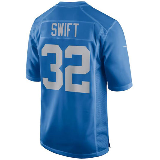 D.Lions #32 D'Andre Swift Blue Stitched Player Game Football Jerseys