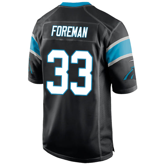 C.Panthers #33 D'Onta Foreman Black Stitched Player Game Football Jerseys