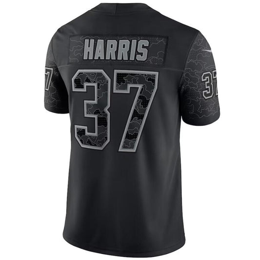 NE.Patriots #37 Damien Harris Black Stitched Player Game Football Jerseys