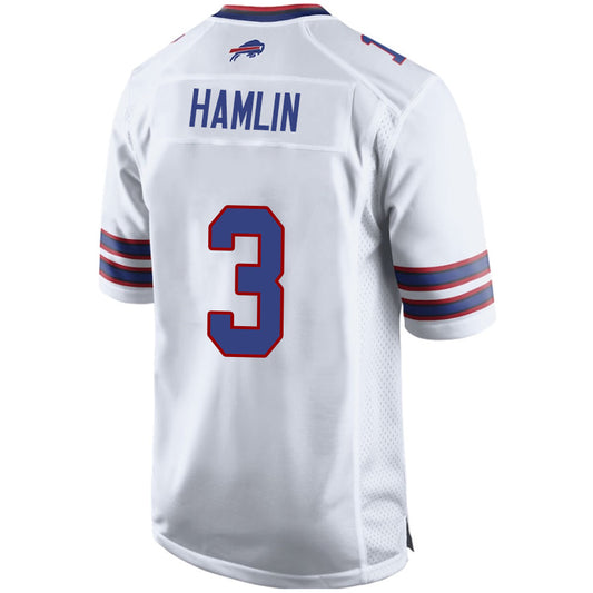 B.Bills #3 Damar Hamlin White Stitched Player Game Football Jerseys