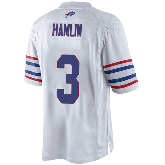 B.Bills #3 Damar Hamlin White Stitched Player Vapor Game Football Jerseys