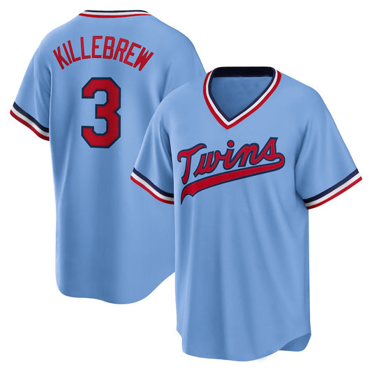 #3 Harmon killebrew Light Blue Minnesota Twins Road Cooperstown Collection Player Baseball jersey