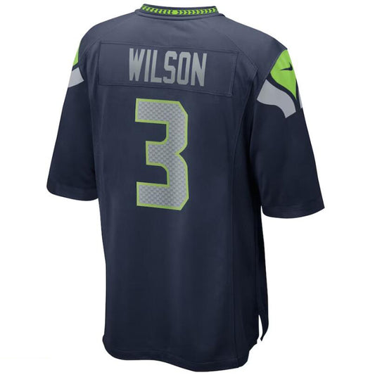 S.Seahawks #3 Russell Wilson Navy Stitched Player Game Football Jerseys