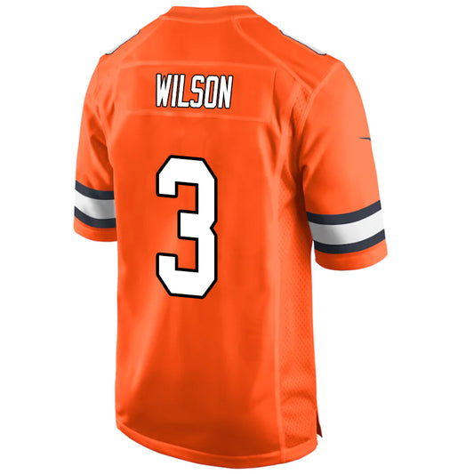 D.Broncos #3 Russell Wilson Orange Stitched Player Vapor Game Football Jerseys