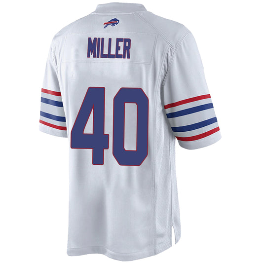 B.Bills #40 Von Miller White Stitched Player Vapor Game Football Jerseys