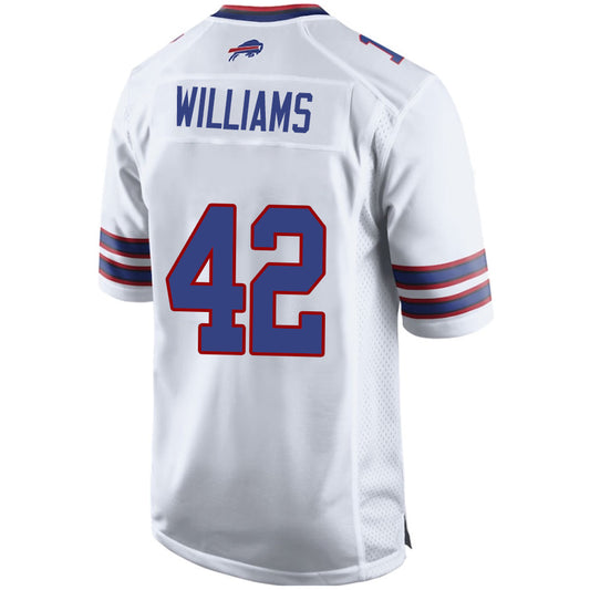 B.Bills #42 Dorian Williams Whtie Stitched Player Game Football Jerseys