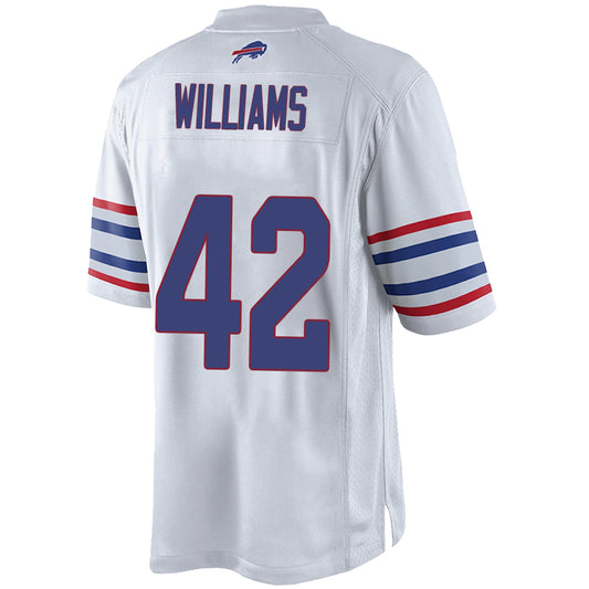 B.Bills #42 Dorian Williams White Stitched Player Vapor Game Football Jerseys