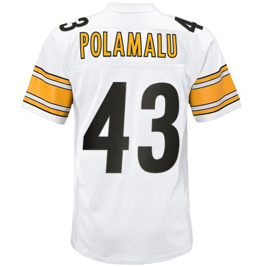 P.Steelers #43 Troy Polamalu Mitchell & Ness White 2005 Retired Player Legacy Jersey