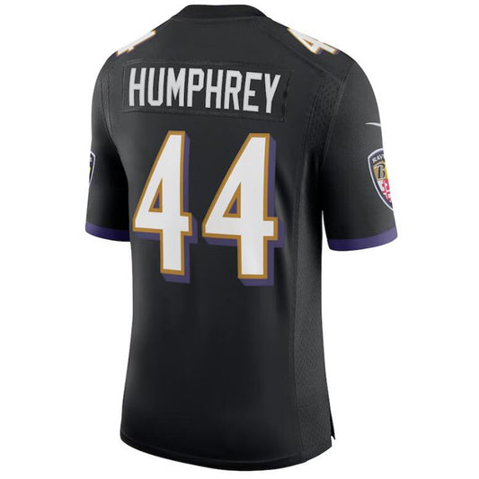 B.Ravens #44 Marlon Humphrey Black Stitched Player Game Football Jerseys