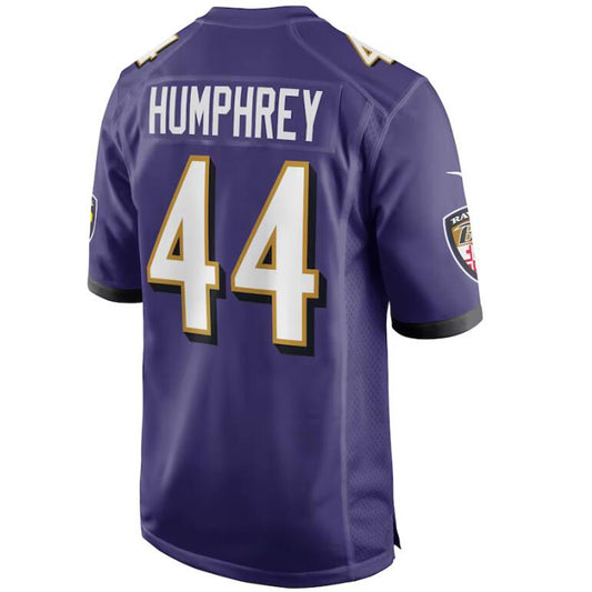 B.Ravens #44 Marlon Humphrey Purple Stitched Player Game Football Jerseys