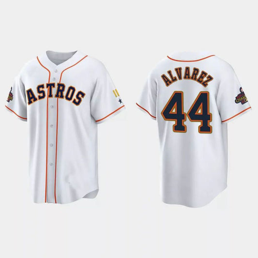 #44 Yordan Alvarez Houston Astros 2023 Gold Program Jersey ¨C White Stitches Player Baseball Jerseys