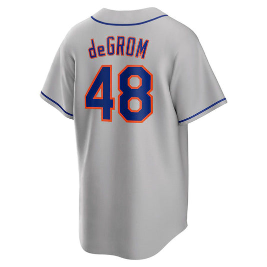 #48 Jacob Degrom Gray New York Mets Road Replica Player Name Player Jersey
