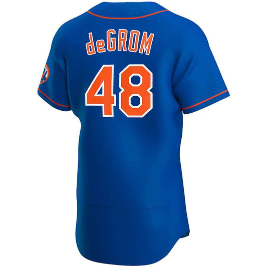#48 Jacob Degrom Royal New York Mets Road Replica Player Name Player Jersey