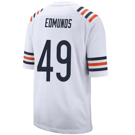 C.Bears #49 Tremaine Edmunds White Stitched Player Vapor Elite Football Jerseys