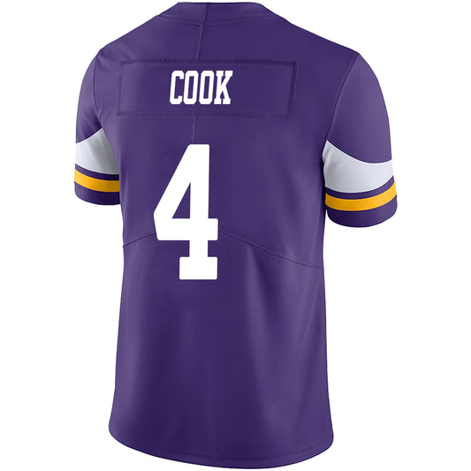 M.Vikings #4 Dalvin Cook Purple Stitched Player Game Football Jerseys