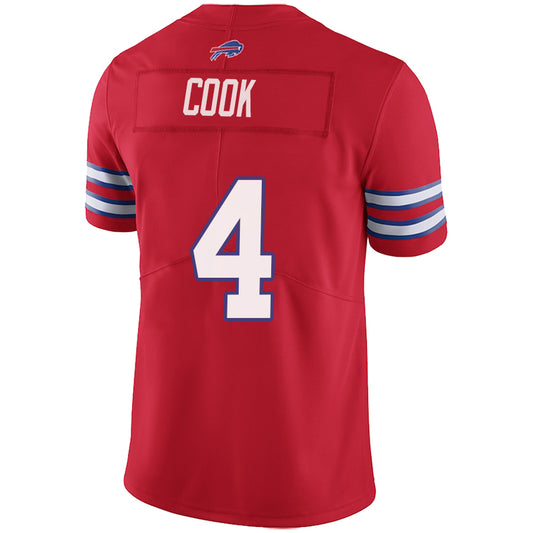 B.Bills #4 James Cook Red Stitched Player Game Jersey American Stitched Football Jerseys
