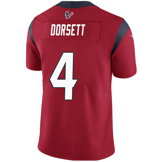 H.Texans #4 Phillip Dorsett Red Stitched Player Game Football Jerseys