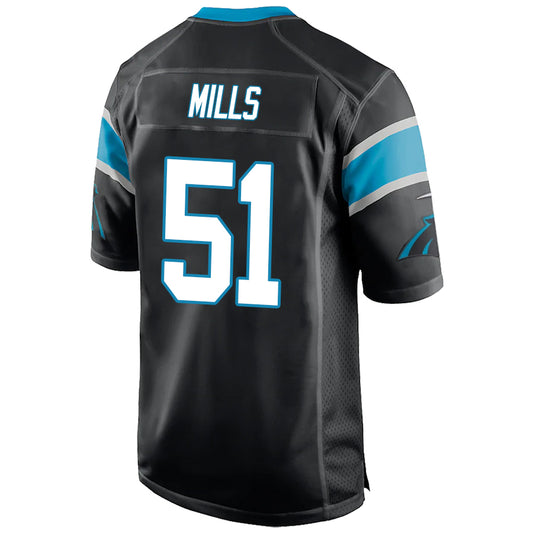 C.Panthers #51 Sam Mills Black Stitched Player Game Football Jerseys