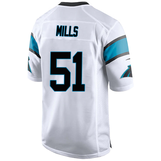 C.Panthers #51 Sam Mills White Stitched Player Game Football Jerseys