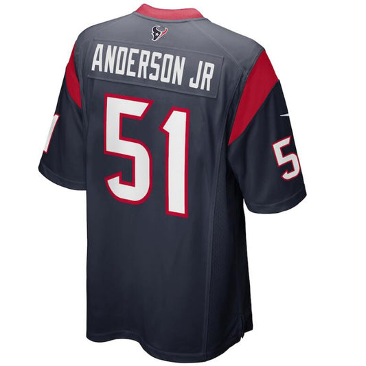 H.Texans #51 Anderson Jr Navy Stitched Player Game Football Jerseys