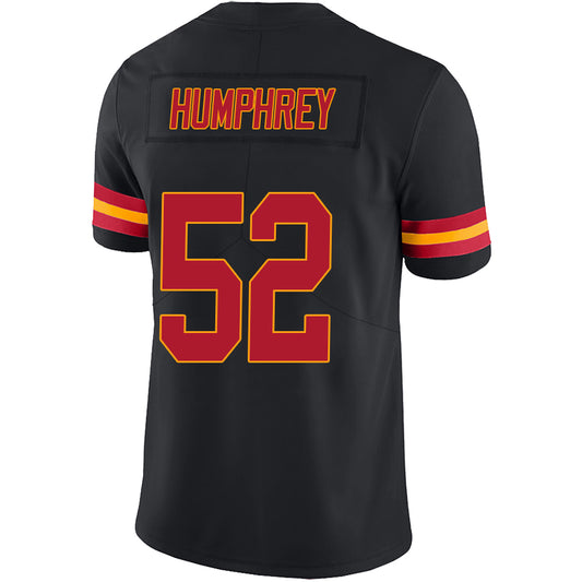 KC.Chiefs #52 Creed Humphrey Black Stitched Player Vapor Game Football Jerseys