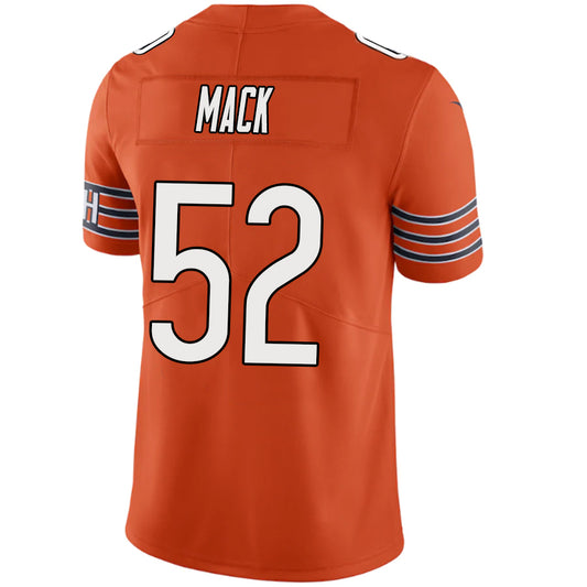 C.Bears #52 Khalil Mack Orange Stitched Player Vapor Game Football Jerseys