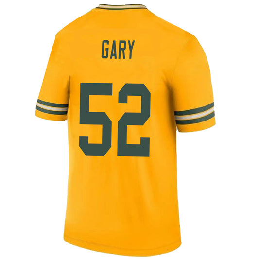 GB.Packer #52 Rashan Gary Gold Stitched Player Game Football Jerseys
