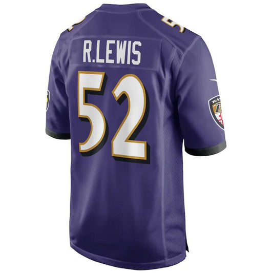 B.Ravens #52 Ray Lewis Purple Stitched Player Game Jerseys Football Jerseys