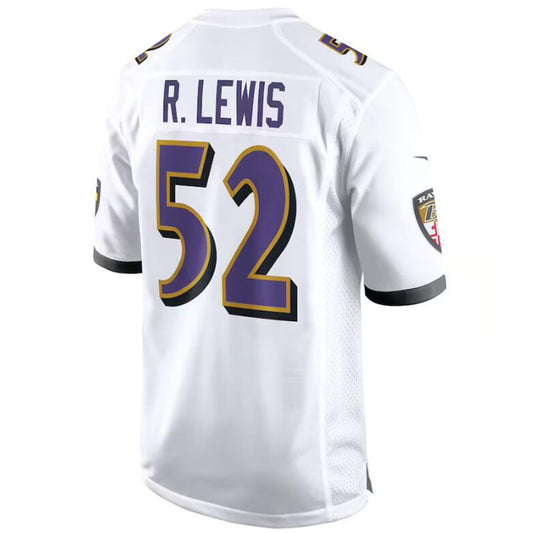 B.Ravens #52 Ray Lewis White Stitched Player Game Jerseys American Stitched Football Jerseys