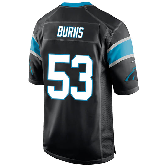 C.Panthers #53 Brian Burns Black Stitched Player Game Football Jerseys