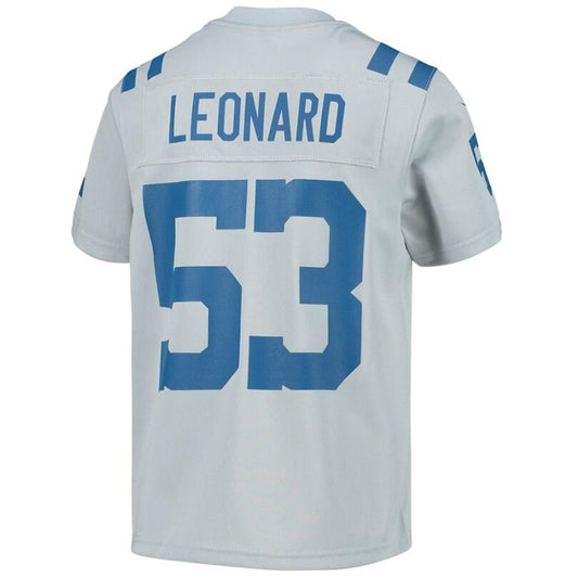 I.Colts #53 Shaquille Leonard Gray Stitched Player Game Football Jerseys