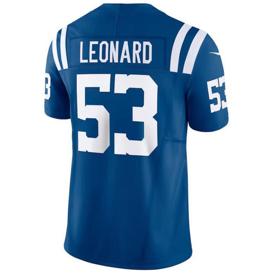 I.Colts #53 Shaquille Leonard Royal Stitched Player Vapor Game Football Jerseys