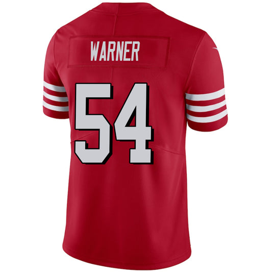 SF.49ers #54 Fred Warner Red Stitched Player Vapor Elite Football Jerseys