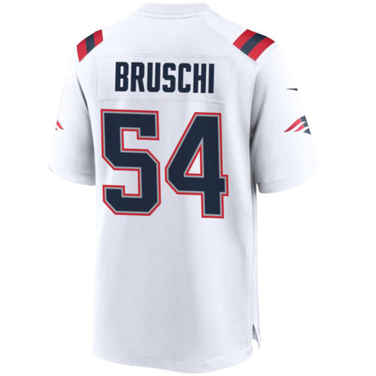 NE.Patriots #54 Tedy Bruschi White Stitched Player Alternate Game Football Jerseys