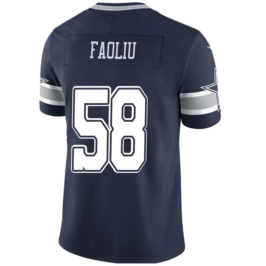 D.Cowboys #58 Austin Faoliu Navy Stitched Player Game Football Jerseys