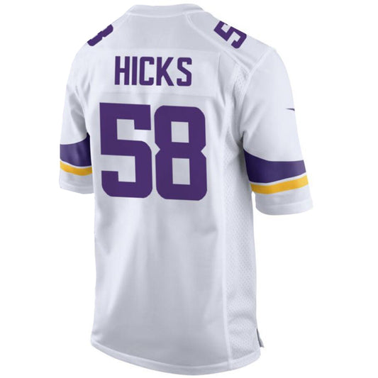 M.Vikings #58 Jordan Hicks White Stitched Player Vapor Game Football Jerseys