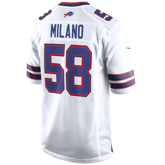 B.Bills #58 Matt Milano White Stitched Player Game Jersey American Stitched Football Jerseys