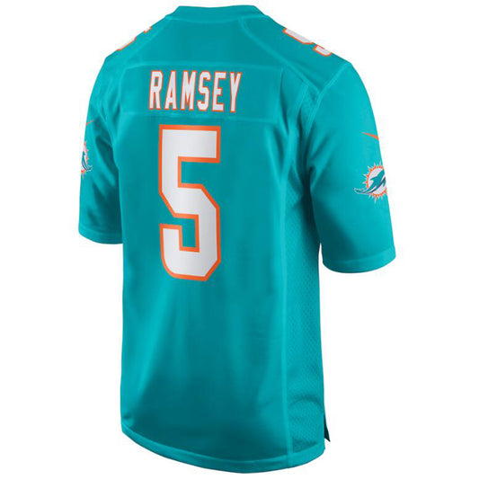 M.Dolphins #5 Jalen Ramsey Aqua Stitched Player Vapor Game Football Jerseys