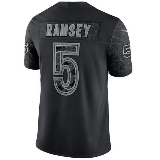 LA.Rams #5 Jalen Ramsey Black Stitched Player Game Football Jerseys