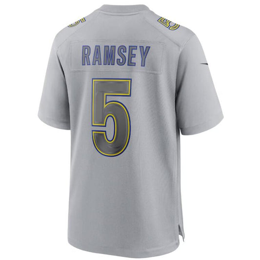 LA.Rams #5 Jalen Ramsey Gray Stitched Player Game Football Jerseys