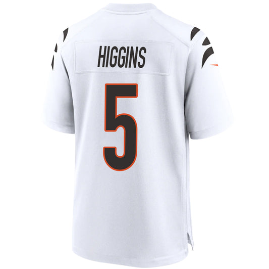 C.Bengals #5 Tee Higgins White Stitched Player Vapor Game Football Jerseys