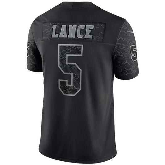 SF.49ers #5 Trey Lance Black Stitched Player Limited Game Football Jerseys