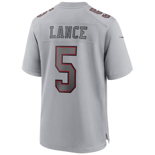 SF.49ers #5 Trey Lance Gray Stitched Player Game Football Jerseys