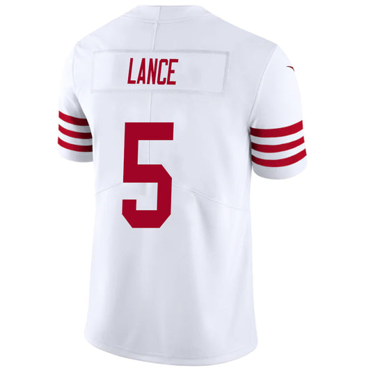 SF.49ers #5 Trey Lance White Stitched Player Game Football Jerseys