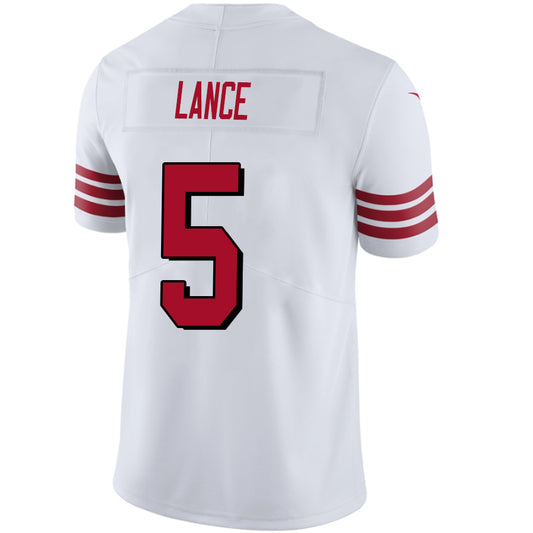 SF.49ers #5 Trey Lance White Stitched Player Vapor Game Football Jerseys