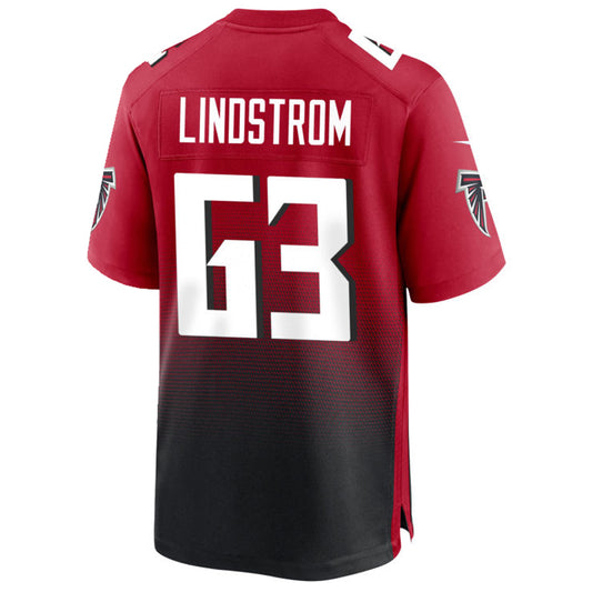 A.Falcons #63 Chris Lindstrom Red Stitched Player Vapor Game Football Jerseys