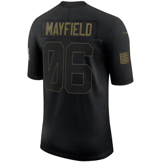 C.Browns #6 Baker Mayfield Black 2020 Salute To Service Limited Jersey Football Jerseys