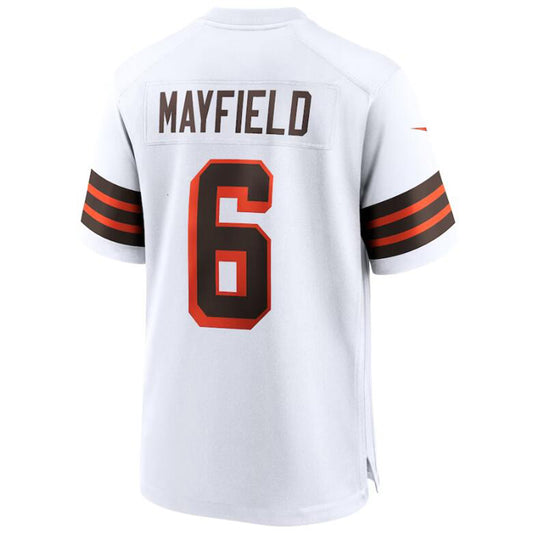 C.Browns #6 Baker Mayfield White Stitched Player Vapor Game Football Jerseys