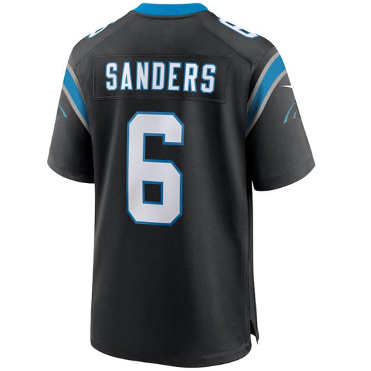 C.Panthers #6 Miles Sanders Black Stitched Player Vapor Game Football Jerseys