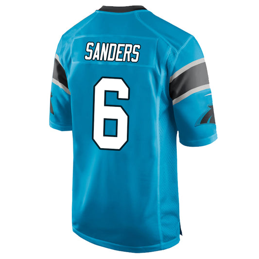 C.Panthers #6 Miles Sanders Blue Stitched Player Game Football Jerseys